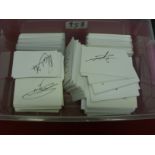 Autographs, a collection of 1790 signed white cards, a wide variation of signatures, all identified,
