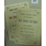 A pair of programmes, from the Army v RAF games played in Abbassia, Egypt, on 05/04/1930 and 28/03/1