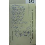 1950 St Johnstone FC, an autographed official club postcard with 11 signatures, dated 14/03/1950, ve