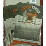 Manchester Utd, a collection of 9 home programmes in various condition, 1950/51 Middlesbrough, WBA,
