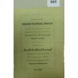 1945/46 A very rare programme from the game played in Wuppertal Stadium, Germany, between the 53rd D
