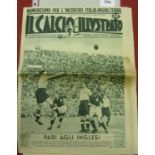 1939 Italy v England, The Italian newspaper 'Il Caallio Illustrato', dated 15/05/1939, which was two