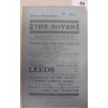 1938/39 Rugby League, Featherstone v Leeds, a programme from the game played on 10/09/1938, folded,