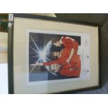 Manchester Utd, The Seventh Heaven, a limited edition signed print (203/350) with the autographs of