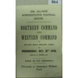 1945/46 Northern Command v Western Command, a programme from the game played at Leeds Utd on 31/10/1