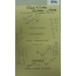 1951 Festival Of Britain, Blackpool v Anderlecht, a signed menu from the dinner held at The Winter G