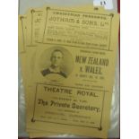 1905 Rugby Union, Wales v New Zealand, a collection of 3 programmes that were reproduced in 1935 and