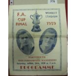 1939 FA Cup Final, Portsmouth v Wolverhampton Wanderers, a pirate programme from the game played at