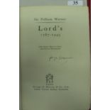 1946 Cricket, Book, Lords 1787 to 1945, a hardback book published by George G Haraar & Co Ltd, and w