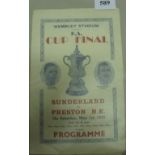 1937 FA Cup Final, Preston v Sunderland, a 4 Page pirate programme by Victor for the game played at