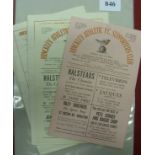 Hinckley Athletic, a collection of 9 home programmes from 1948/49 to 1953/54