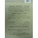 c1946 Guildford Army League v Canadia Army Champions, a rare single sheet programme from the game pl