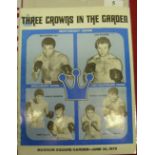 Boxing, 1975, Three Crowns in the Garden, an original onsite programme from the bouts held at Maidso