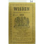 Cricket, 1944 Wisden Cricket Almanack, a softback edition of this iconic book, good condition, owner