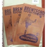 1938/39 Brentford, a collection of 3 home programmes, Huddersfield, Preston, Aston Villa, all with t