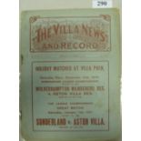 1910/1911 Aston Villa v Bury, a programme from the game played on 26/12/1910, not ex bound volume