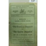 1931/32 Celtic v Morton, a programme from the game played on 02/04/1932, torn, fodled, detached fron