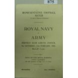 1944/45 Royal Navy v Army, a programme from the game played at Ipswich on 17/02/1945