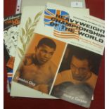 Boxing, Muhammad Ali, a collection of 3 programmes from his Heavyweight Championship of the World, f