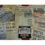 Manchester Utd, a collection of 8 full newspapers covering the Munich disaster, 1958 FA Cup Final, p