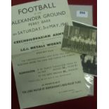1940/41 A Large Poster, advertising the ICI Metals Works XI v Czechoslovakia Army XI, played at the
