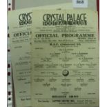 A pair of Football programmes from games played at Crystal Palace, British Army v Norwegian Forces o