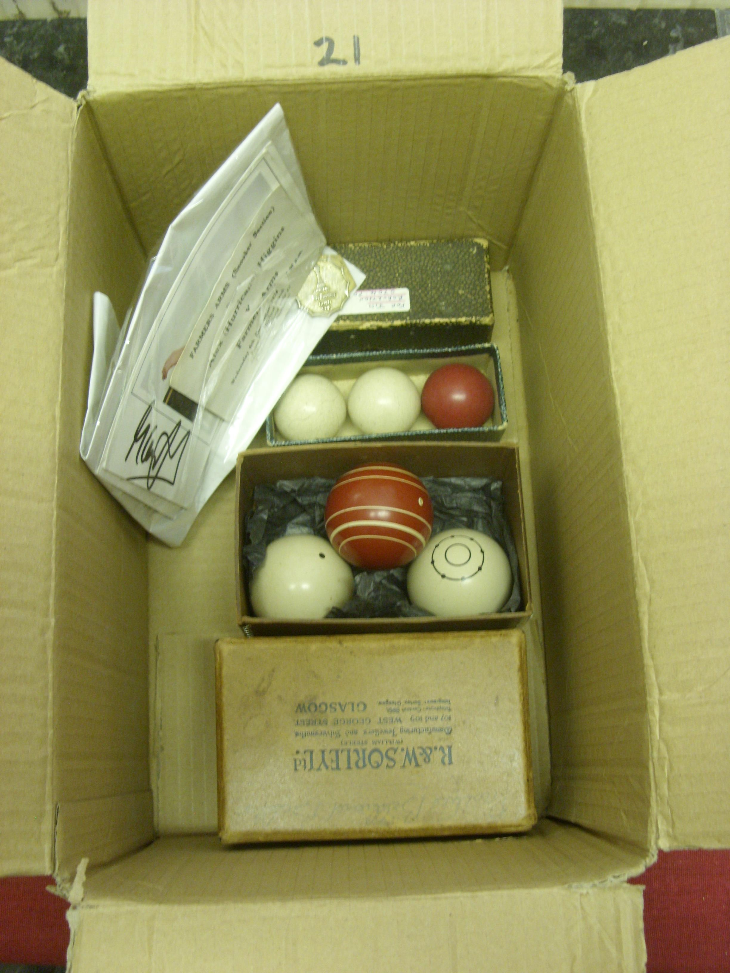 Billiards/Snooker, a collection of various items, a collection of 2 sets of Billiard Balls, includin