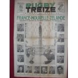 1948 Rugby League, France v New Zealand, a programme/Rugby Treize Magazine from the game played in