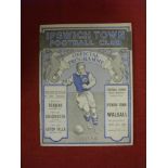 1938/39 Ipswich Town v Walsall, a programme from the game played on 29/04/1939