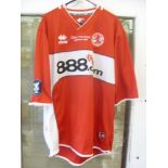 2006 Middlesbrough, UEFA Cup Final, a players red shirt as worn by Viduka, Number 36 on reverse,