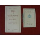 1934/1935 Rugby Union, Watsonians v Cardiff, a programme from the game played on 01/01/1935, plus