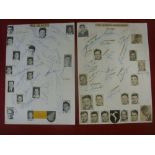 1954 Rugby Union, New Zealand v South Africa, a collection of 2 A4 signed pages, the all blacks with