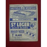 1936/37 Sheffield Wednesday v Portsmouth, a programme from the game played on 26/09/1936