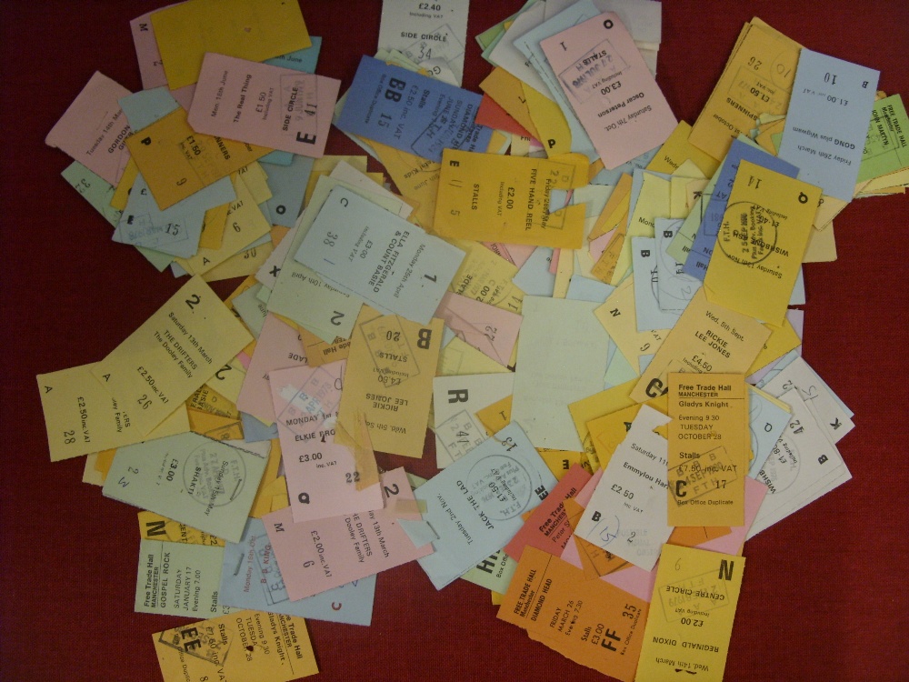 Pop Music Memorabilia, a collection of over 170 ticket stubs from Pop Concerts held at the