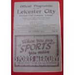 1935/36 Leicester v Tottenham, a programme from the game played on 26/10/1935, crsd, slightly