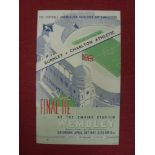1947 FA Cup Final, Burnley v Charlton, a programme from the game played at Wembley on 26/04/1947,