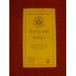 1938 Rugby Union, Scotland v Wales, a programme from the game played at Murrayfield on 05/02/1938,