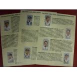 1934 Cricket, a collection of 10 signed Australian Cricket Cigarette Cards, by John Player & Sons,