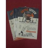 1947/1948 Manchester Utd, a collection of 5 home football programmes in various condition,