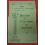 1913/1914 Rugby League at Batley, a programme from a game played on 14/02/1914, at Mount Pleasant,