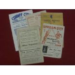 A collection of 5 football programmes in various condition, 1945/46 Barnsley v Newcastle Utd, 1948/