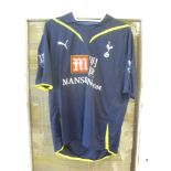 2009/2010 Tottenham Hotspur, a match worn, blue away shirt, Premier League, as worn by Number 12,