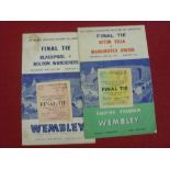 FA Cup Finals, a progrmame and ticket from the Final games, 1953 Blackpool v Bolton and 1957