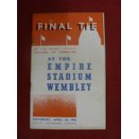 1936 Rugby League Cup Final, Warrington v Leeds, a programme from the game played at Wembley on 18/