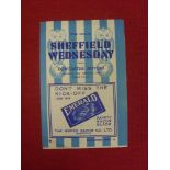 1944/45 Sheffield Wednesday v Doncaster Rovers, a programme from the game played on 10/02/1945, sl