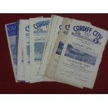 Cardiff City, a collection of 24 home football programmes, 1948/49 Coventry, 1950/51 Doncaster,