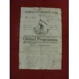 1930/31 Rugby League, Warrington v Wigan, a programme from the game played on 06/09/1930, single