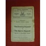 1931/32 Celtic v Falkirk, a programme from the game played on 16/01/1932, folded, split spine,