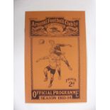 1933/34 Arsenal v Newcastle Utd, a programme from the game played on 14/10/1933, team changes, in