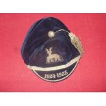 Rugby Union, a blue rugby cap, embroidered 1924/1925 (possibly B.R.F.U)